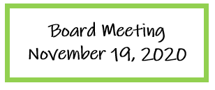 November 19, 2020 Board meeting
