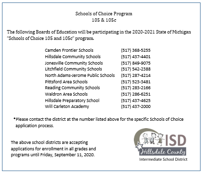 School of Choice Program contacts